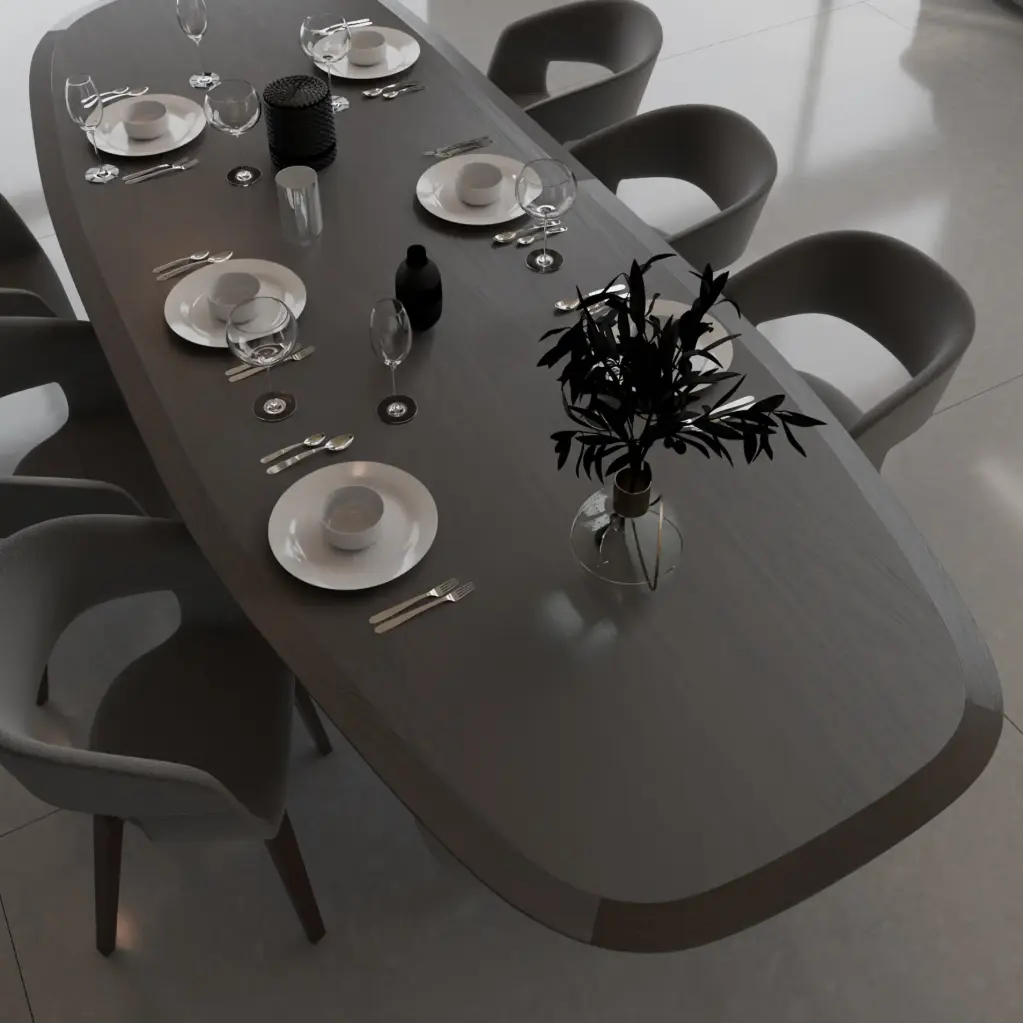 Obsidian Arc Dining Table