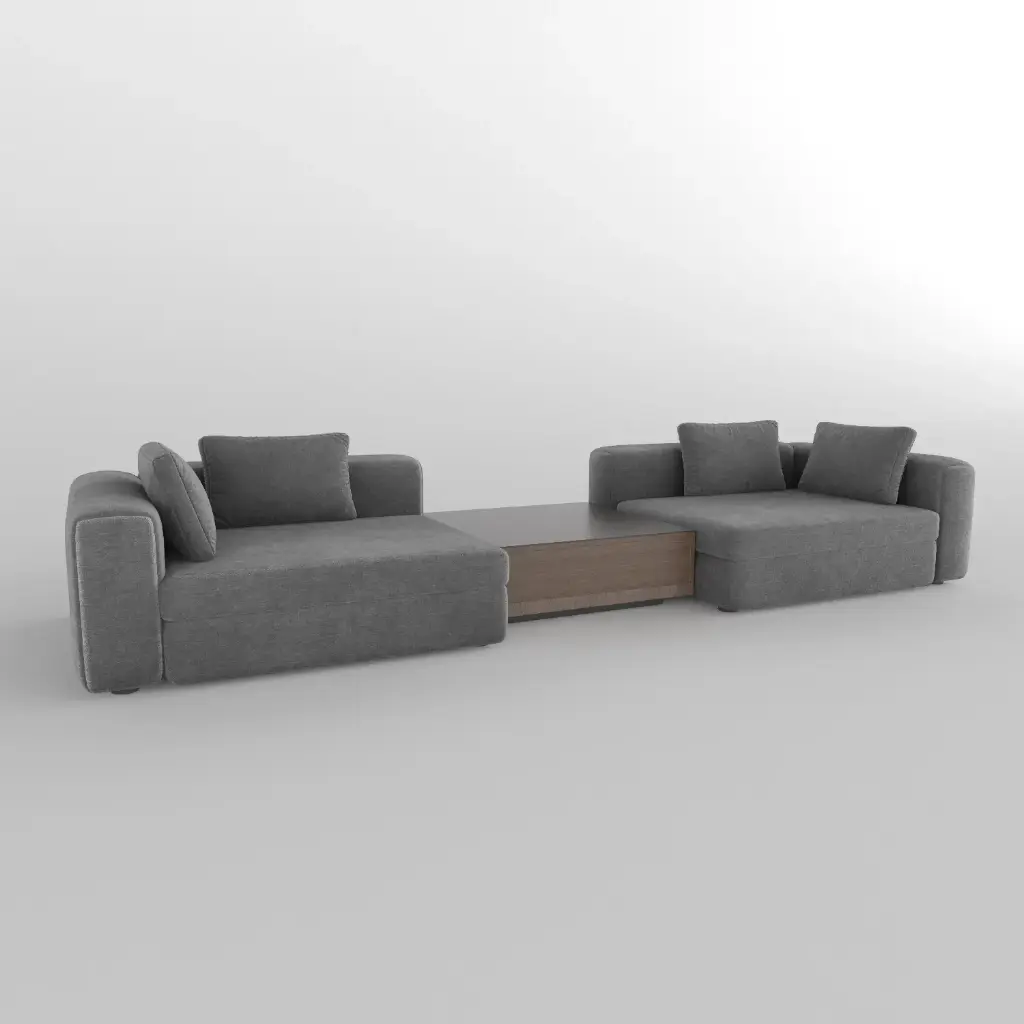 Settled Wood Duo Sofa