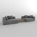 Settled Wood Duo Sofa