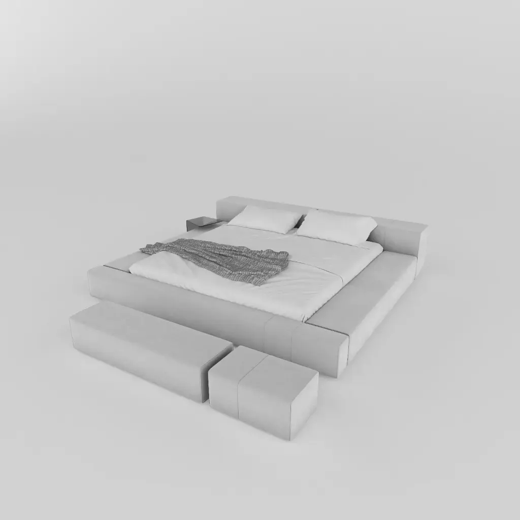 LoungeFrame Bed (جوت رمادي فاتح)