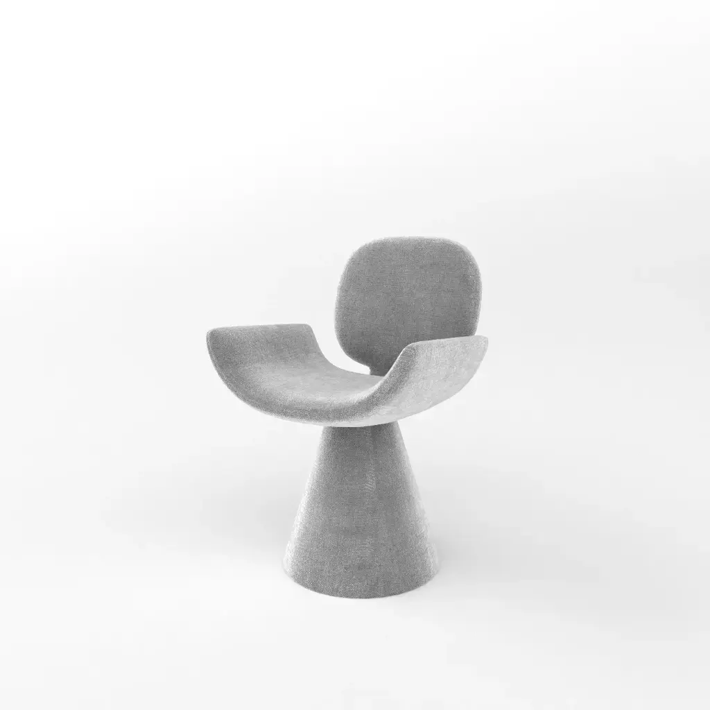 Halo Bloom Armchair (مخمل أبيض)