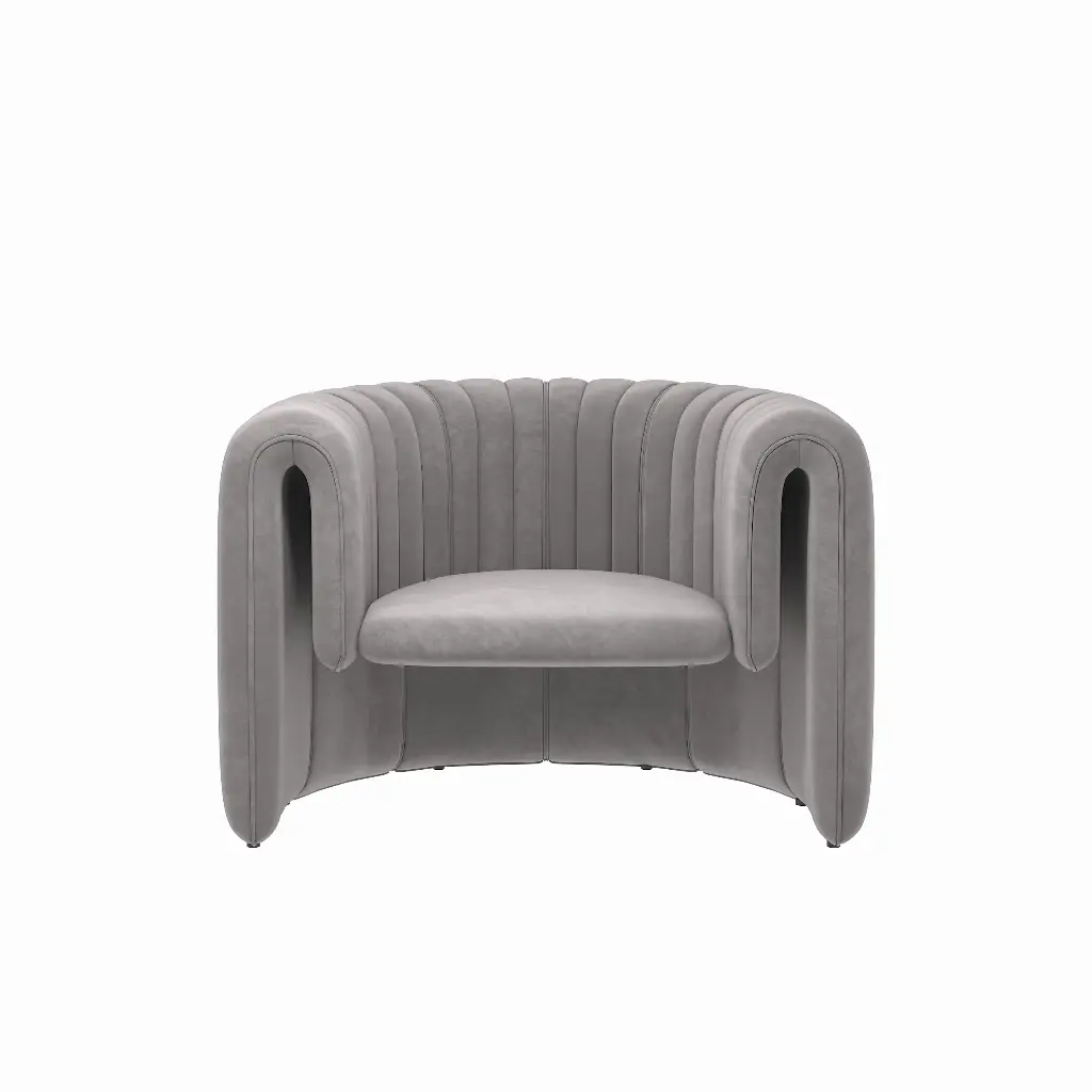 Insideout Armchair (مخمل رمادي)
