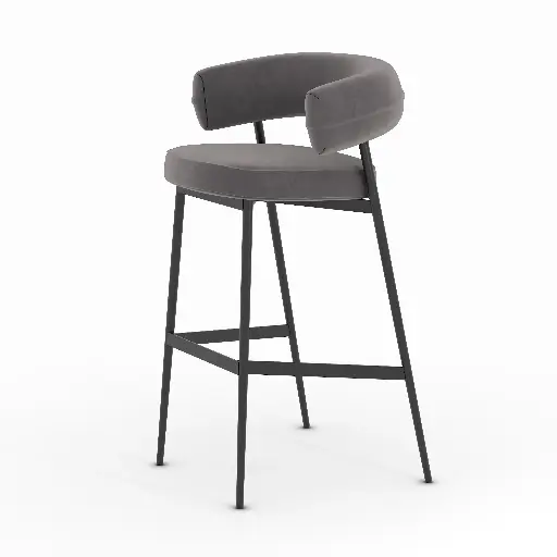 Grey Velvet Stool
